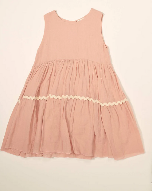 Cotton Rick-Rack Dress for Girls | Dream Nu