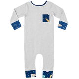 Leon and Bird, Grey Galaxy Long Sleeve Organic Romper by Leon & Bird