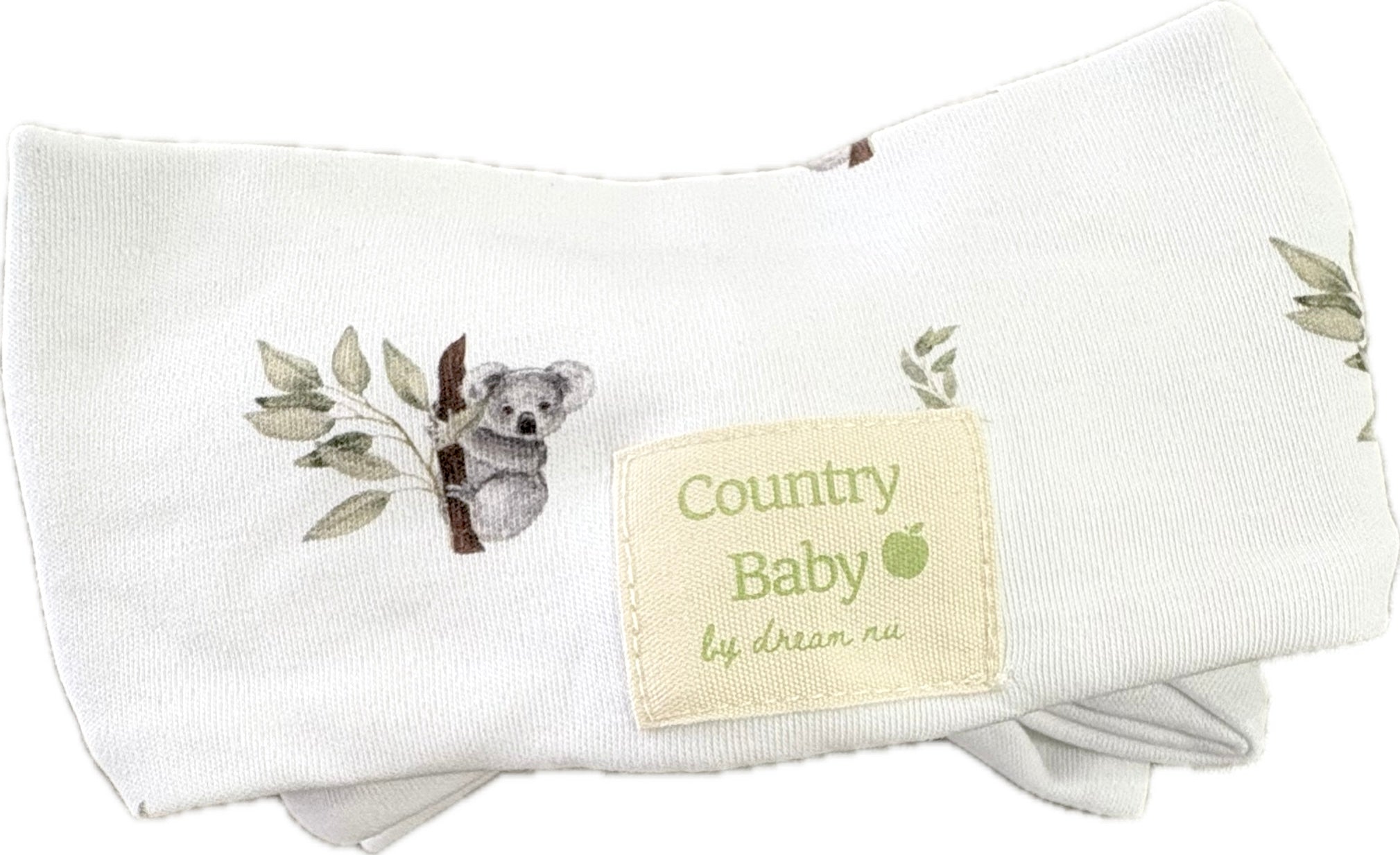 Neutral-toned adjustable baby headband styled on infant