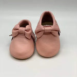 Baby girl gift set with pink leather moccasins and ballerina doll