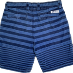 Front view of blue striped boys shorts by Country Road