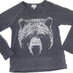 Front view of Witchery boy's bear print long sleeve shirt size 8