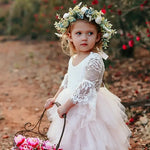 Girls boho tutu dress styled for a photo shoot
