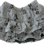 Close-up of floral ruffle details on Hanna Andersson Girls’ Skort, size 3.