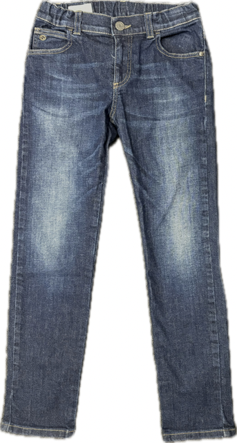 Front view of Gucci kid's blue straight-leg denim jeans size 8