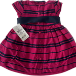 Back view of newborn baby pink velvet dress