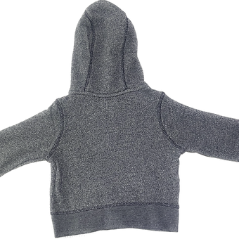 Back view of newborn grey zip hoodie jacket - Baby Gap