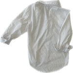 Close-up of pleated front detail on NG Boys White Dress Shirt.