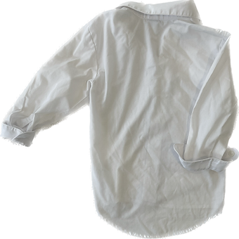 Close-up of pleated front detail on NG Boys White Dress Shirt.