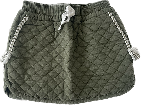 Quilted green skirt for girls with soft fabric and stylish design