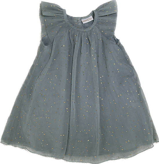 Front view of grey sparkle dress for baby girls, 6–9 months