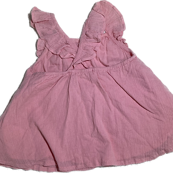 Back design of toddler girls cross-back top in blush