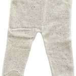 Close-up of organic cotton baby legging, showing fine knit texture