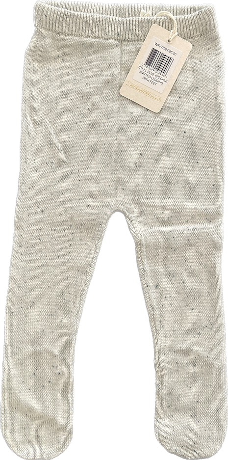 Premium knitted baby legging with footed design, front view